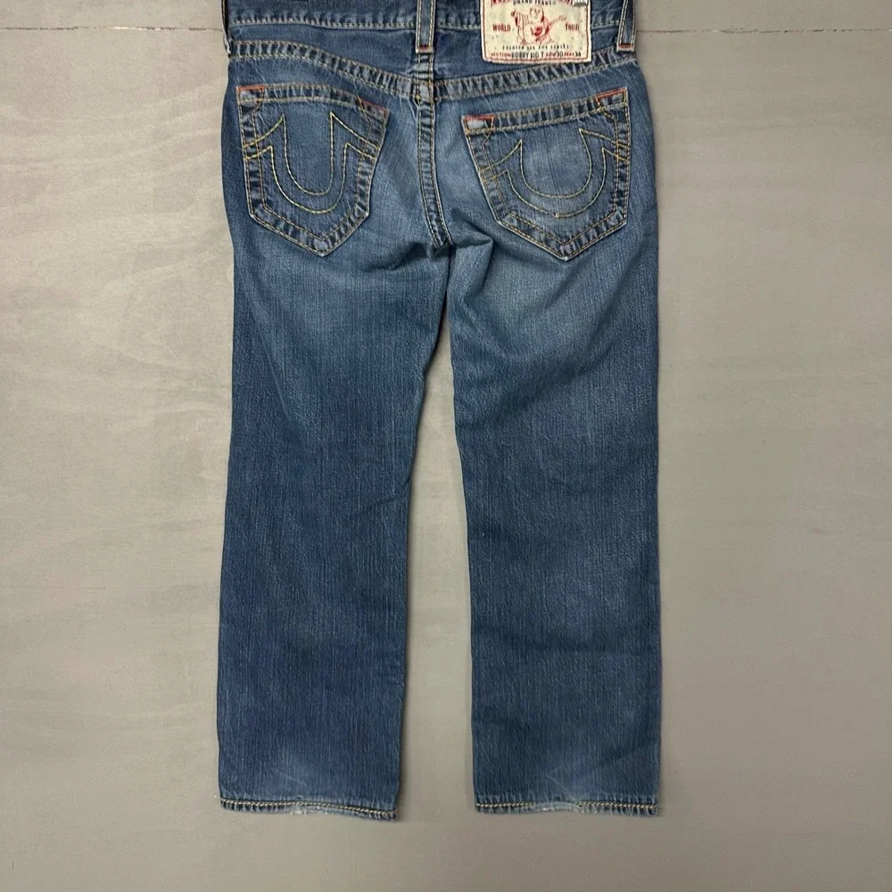 True Religion Bobby Big T Mens Jeans Dark Wash Size 30x34‎
